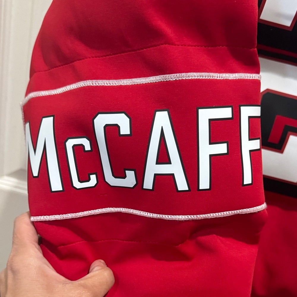 NWT Unisex Off Season McCaffrey Small San Francisco 49ers Red Jacket SOLD OUT - Picture 4 of 13